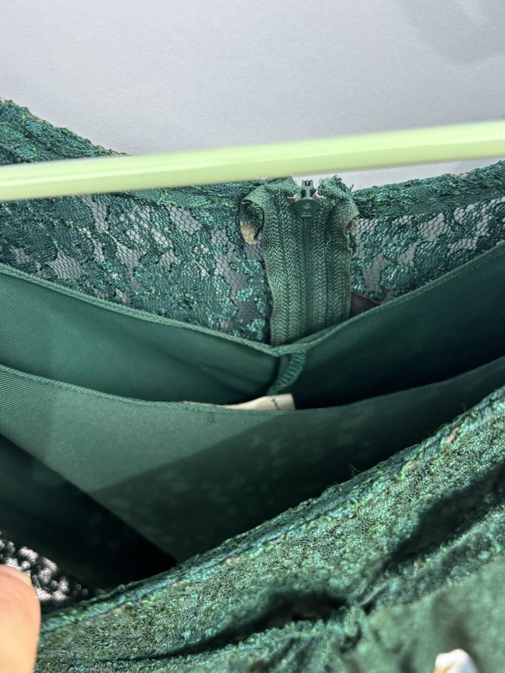Vintage 90s All That Jazz Lace Short Sleeve Green mini Dress Grunge Fairycore - Picture 4 of 8